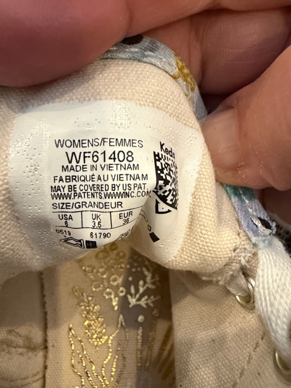 Keds Floral Canvas Rifle Paper co. Sneakers in White, Light Blue, Green, Yellow - Picture 5 of 5